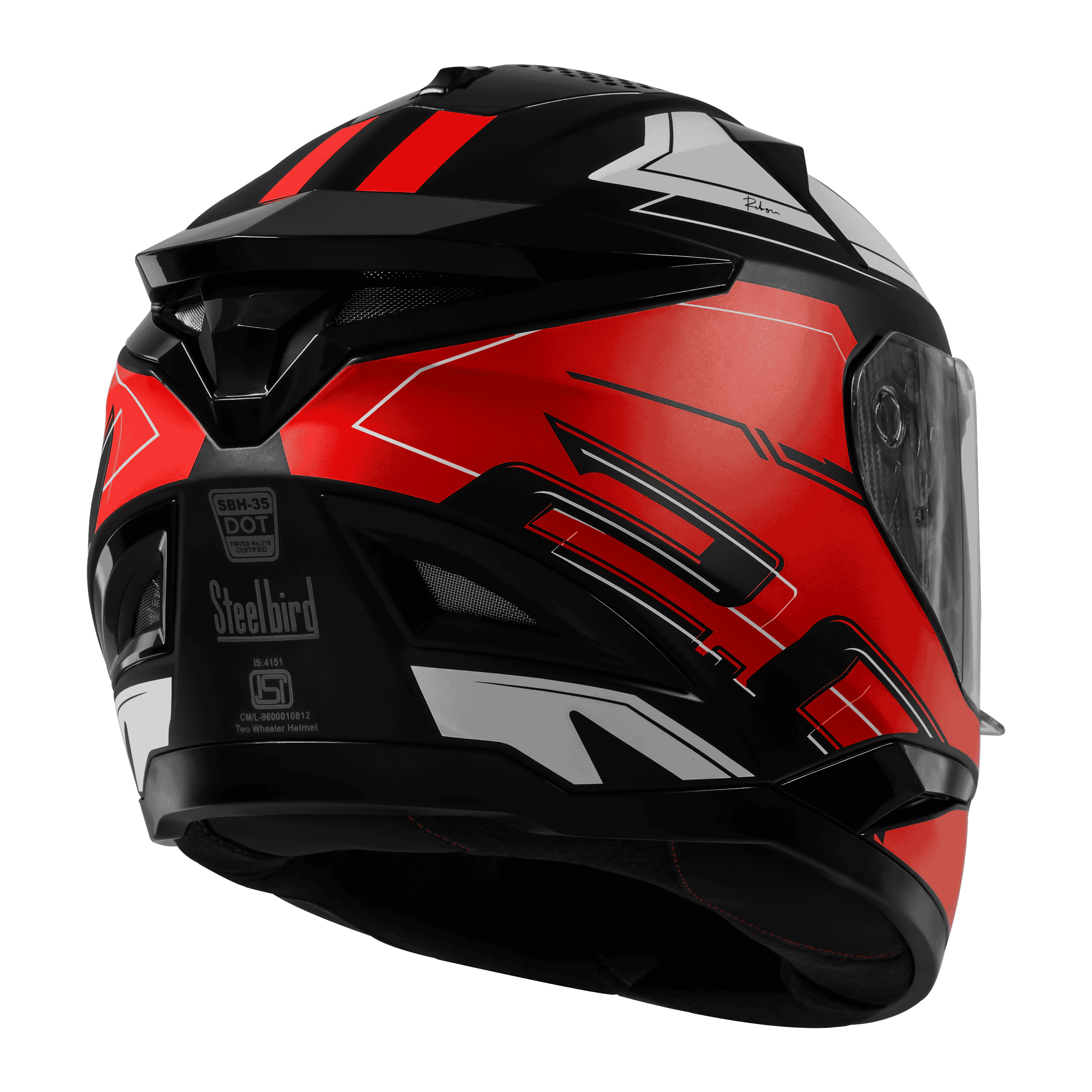 SBH-35 DOT ROBOT 2.0 REBORN GLOSSY BLACK WITH RED